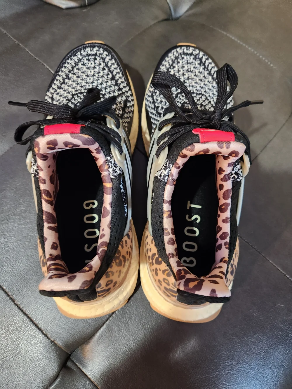 New Adidas Ultraboost 1.0 Leopard Accent Running Sneakers - Size 5.5 Women